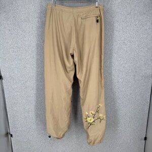 Gap Womens VTG Y2K Parachute Pants Size M Beige Embroidered Floral Convertible
